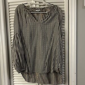 Striped Black and White Women's Top